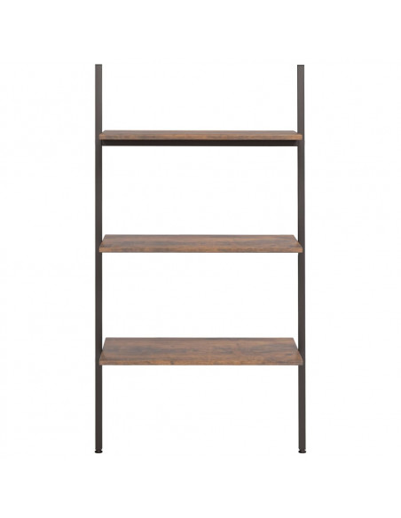 Scaffale Pendente a 3 Livelli Marrone Scuro e Nero 64x34x116cm