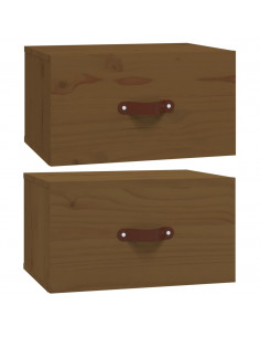 Comodini a Muro 2 pz Miele 40x29,5x22 cm 2