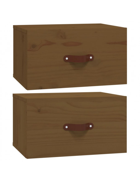Comodini a Muro 2 pz Miele 40x29,5x22 cm