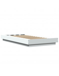 Giroletto con Luci LED Bianco 90x190 cm in Legno Multistrato 2