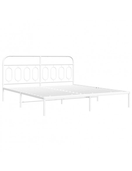 Giroletto con Testiera Metallo Bianco 183x213 cm