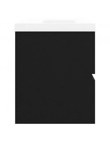 Mobile con Lavabo Integrato Nero in Legno Multistrato