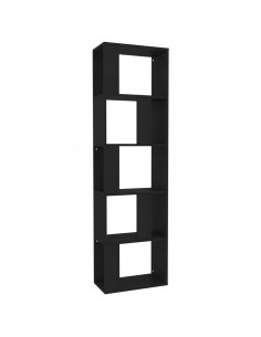 Libreria/Divisorio Nero 45x24x159 cm in Legno Multistrato 2