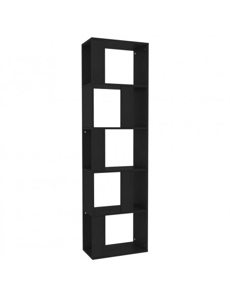 Libreria/Divisorio Nero 45x24x159 cm in Legno Multistrato