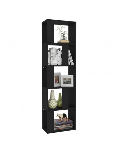 Libreria/Divisorio Nero 45x24x159 cm in Legno Multistrato