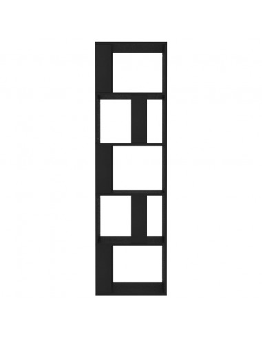 Libreria/Divisorio Nero 45x24x159 cm in Legno Multistrato