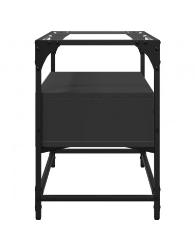 Mobile TV con Piano in Vetro Nero 60x35x51 cm Legno Multistrato