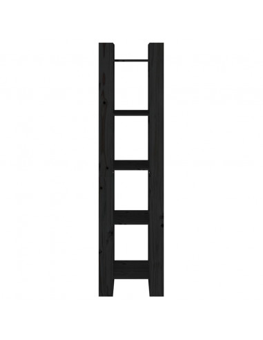 Libreria/Divisorio Nero 41x35x160 cm in Legno Massello di Pino