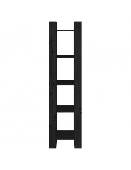 Libreria/Divisorio Nero 41x35x160 cm in Legno Massello di Pino