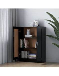 Libreria Nera 82,5x30,5x115 cm in Legno Multistrato 2