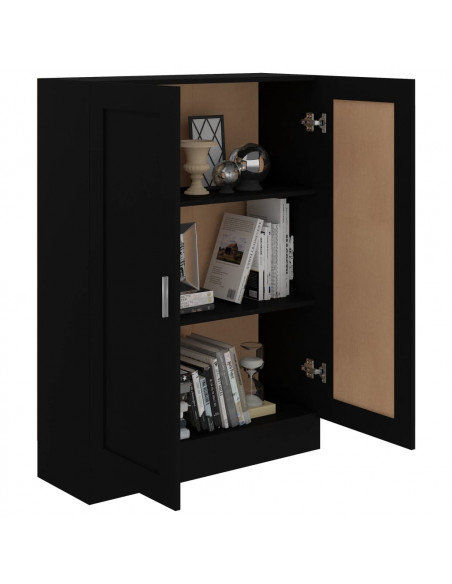 Libreria Nera 82,5x30,5x115 cm in Legno Multistrato