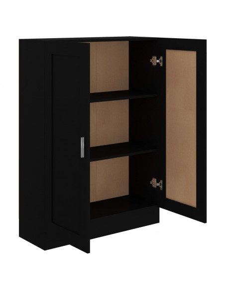 Libreria Nera 82,5x30,5x115 cm in Legno Multistrato