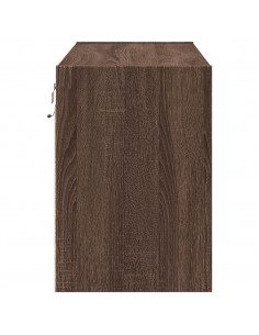 Mobile TV a Parete con Luci LED Rovere Marrone 80x31x45 cm 2