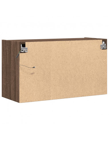 Mobile TV a Parete con Luci LED Rovere Marrone 80x31x45 cm