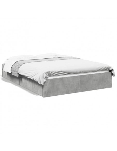 Giroletto Cassetti Grigio Cemento 135x190 cm Legno Multistrato