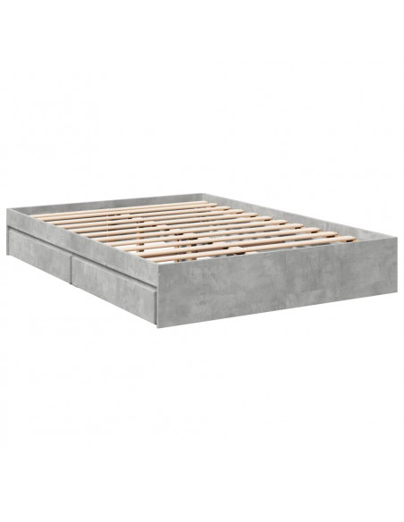 Giroletto Cassetti Grigio Cemento 135x190 cm Legno Multistrato