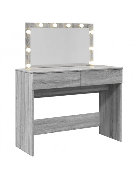 Toeletta con LED Grigio Sonoma 100x40x120 cm