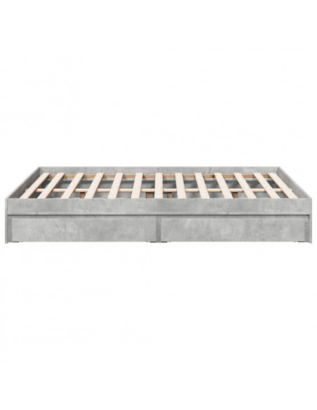 Giroletto Cassetti Grigio Cemento 135x190 cm Legno Multistrato