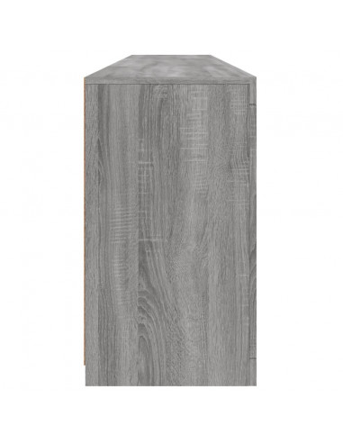 Credenza con Luci LED Grigio Sonoma 202x37x67 cm