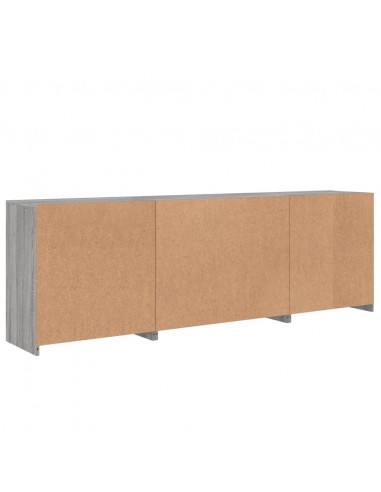 Credenza con Luci LED Grigio Sonoma 202x37x67 cm