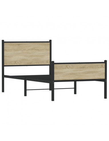 Giroletto senza Materaso in Metallo Rovere Sonoma 80x200 cm