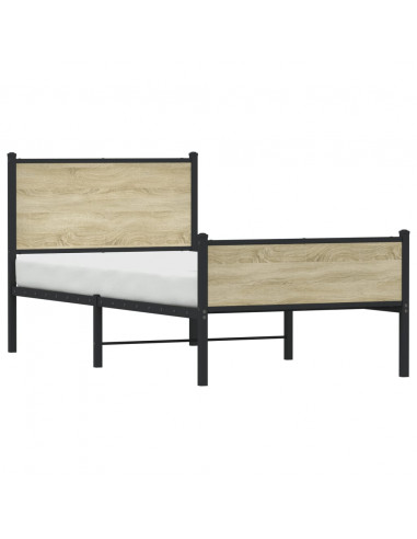 Giroletto senza Materaso in Metallo Rovere Sonoma 80x200 cm