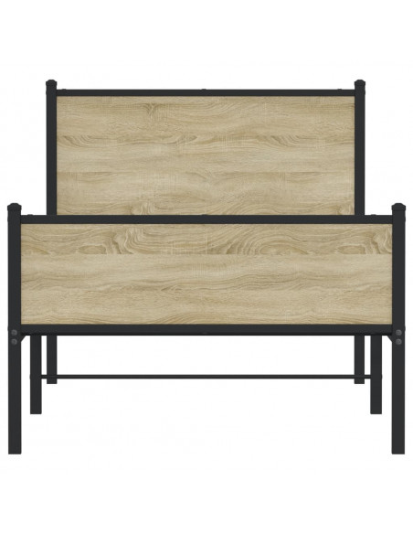 Giroletto senza Materaso in Metallo Rovere Sonoma 80x200 cm