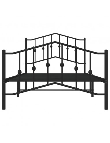 Giroletto con Testiera e Pediera Metallo Nero 100x190 cm