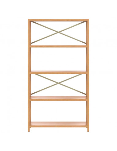 Scaffale a 5 Ripiani 80x30x146 cm in Legno Massello di Rovere