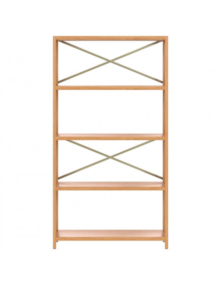 Scaffale a 5 Ripiani 80x30x146 cm in Legno Massello di Rovere