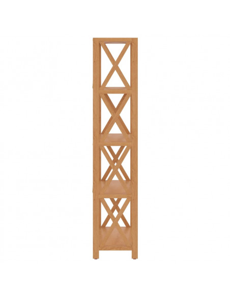 Scaffale a 5 Ripiani 80x30x146 cm in Legno Massello di Rovere
