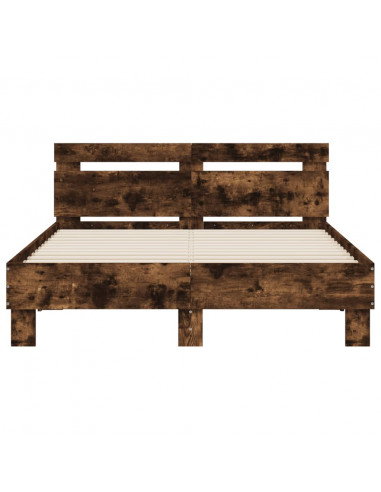 Giroletto con Testiera Rovere Fumo 135x190 cm Legno Multistrato