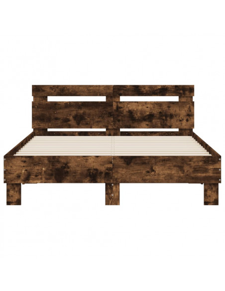 Giroletto con Testiera Rovere Fumo 135x190 cm Legno Multistrato