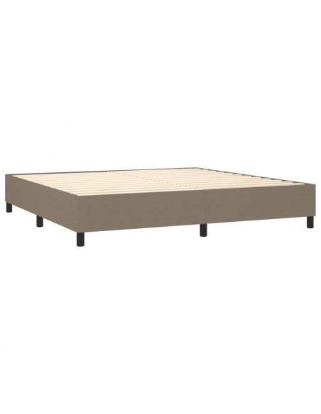 Letto a Molle Materasso e LED tortora 200x200cm in Tessuto