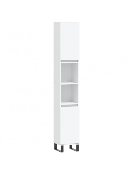 Set di Mobili da Bagno 3 pz Bianco in Legno Multistrato