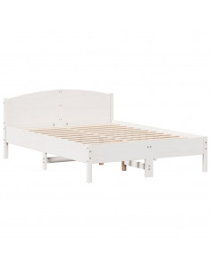 Letto senza Materasso Bianco 120x200 cm Legno Massello di Pino 2