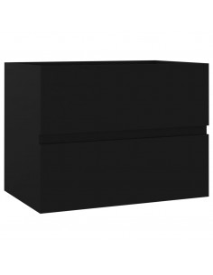 Mobile Lavabo Nero 60x38,5x45 cm in Legno Multistrato 2
