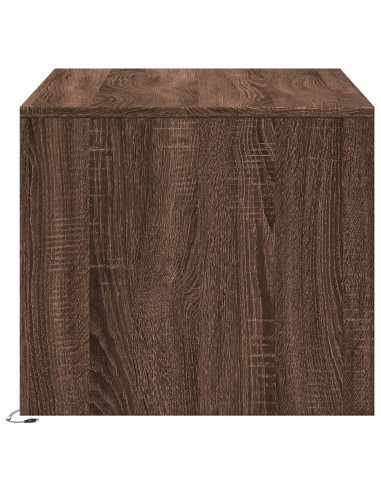 Tavolino da Salotto con Luci LED Rovere Marrone in Truciolato