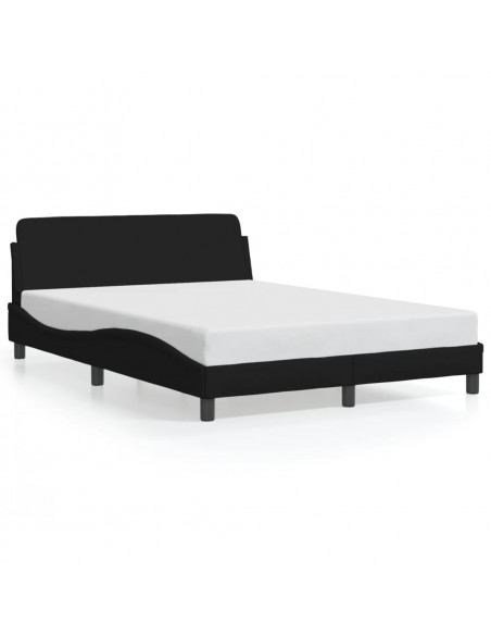 Giroletto con Testiera Nero 140x190 cm in Tessuto
