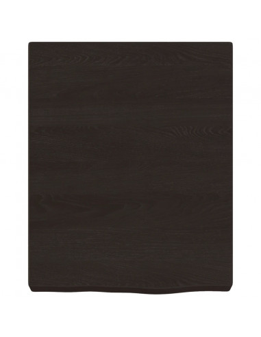 Piano Bagno Marrone Scuro 40x50x(2-6)cm Legno Massello Trattato