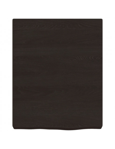 Piano Bagno Marrone Scuro 40x50x(2-6)cm Legno Massello Trattato