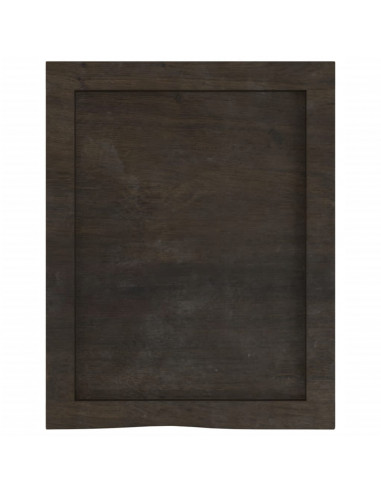 Piano Bagno Marrone Scuro 40x50x(2-6)cm Legno Massello Trattato