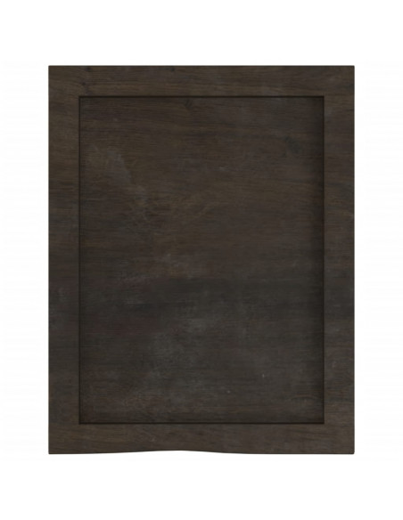 Piano Bagno Marrone Scuro 40x50x(2-6)cm Legno Massello Trattato