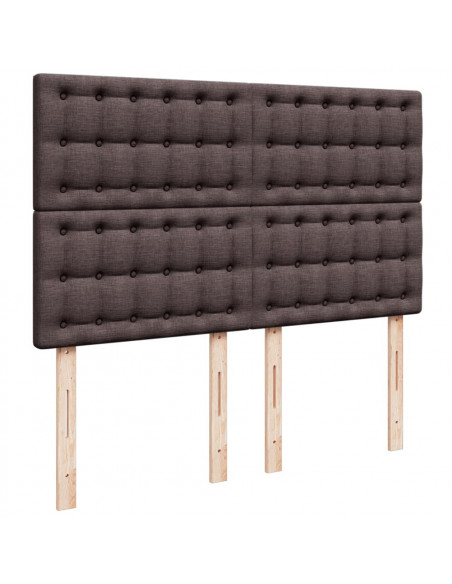 Giroletto a Molle con Materasso Marrone Scuro 160x200cm Tessuto