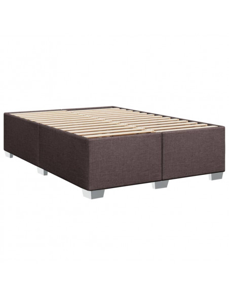 Giroletto a Molle con Materasso Marrone Scuro 160x200cm Tessuto
