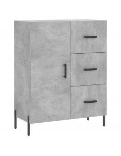 Credenza Grigio Cemento 69,5x34x180 cm in Legno Multistrato 2