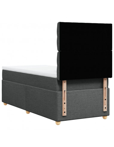 Giroletto a Molle con Materasso Grigio Scuro 80x200 cm Tessuto