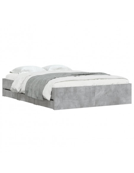 Giroletto Cassetti Grigio Cemento 120x190 cm Legno Multistrato