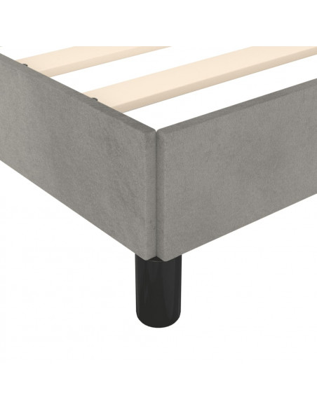 Giroletto con Testiera Grigio Chiaro 90x190 cm in Velluto