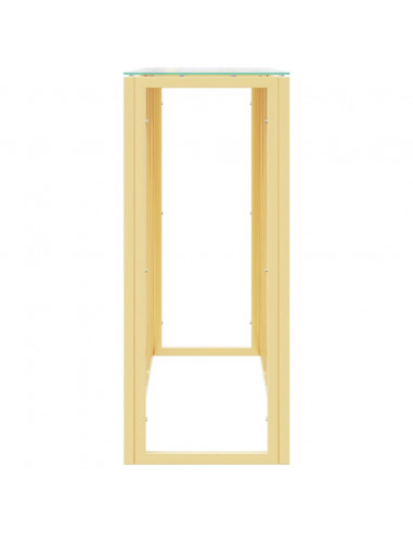 Tavolino Consolle 110x30x70 cm in Acciaio Inox e Vetro